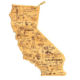 Totally Bamboo California state cutting board shows map artwork for prep and display