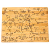 Totally Bamboo Colorado map engraving on destination board for display and prep