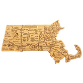 Totally Bamboo Massachusetts state-shaped board for cutting and serving.