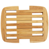 Totally Bamboo Expandable Trivet compact mode shields counters from heat.