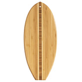 Totally Bamboo Lil' Surfer surfboard-shaped board for stylish serving and cutting.