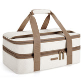 Tourit double-decker casserole carrier viewed closed, preserving hot or cold meals on the go.