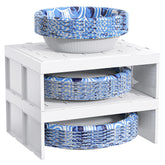 Towardfun paper plate dispenser in white organizes plates for quick access.