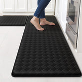 TranquilRelax diamond kitchen mat front-sink view with cushioned comfort under the sink.