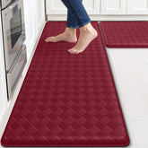 TranquilRelax kitchen mats set in red for front sink with cushioned comfort.