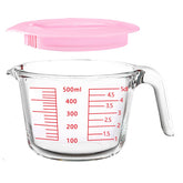 TRBIDRBO 2-cup glass measuring cups with lid, clear marks for precise measuring