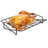 TreeLen rib racks 2-in-1 design front for grilled chicken, even heat distribution.