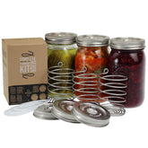 Trellis + Co. stainless steel fermentation lid with waterless airlock for wide-mouth jars.