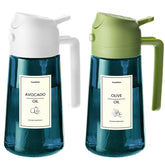 TrendPlain blue glass olive oil sprayer bottle with 16oz capacity for controlled pouring.