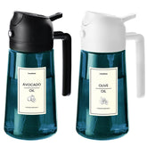 TrendPlain 16oz blue glass olive oil sprayer for precise pouring in cooking.