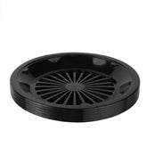 Trenton Gifts plate holders on table stabilizing 10-inch plates for mess-free meals