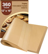 Tripho heavy-duty parchment 12x16 sheet close-up with non-stick surface for easy baking