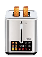 Trisiko touchscreen toaster with 2-slice front view for quick, precise toasting.