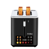Trisiko Touch Screen Toaster 2-Slice front view with digital timer for precise toasting