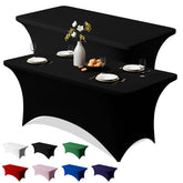 Trlyc 2-pack 6ft spandex tablecloth top view for a crisp presentation.