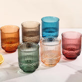 TrophyToast arch-design highball glasses with elegant ribbing for entertaining