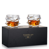 TSUKIGLASS Storm pattern 10oz old-fashioned glasses showcase vivid light reflections for whiskey