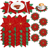 Tudomro poinsettia placemats for festive table settings and protection