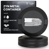 TuffTynz Patriot Zyn metal can with knurled edge for secure grip on the go.
