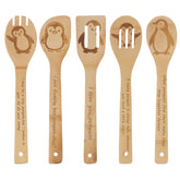 TULUNAYN Penguin wooden spoons set for stylish cooking and gifting