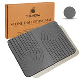 Tulvera Stone Drying Mat with porous surface speeds air-drying on countertops.