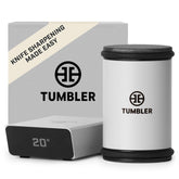 Tumbler Pro rolling knife sharpener on counter for quick precision sharpening.