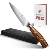 TUO Paring Knife 4-inch blade close-up for precise peeling and trimming.