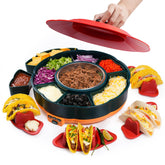 Tupoyi taco bar warming pot keeps fillings hot during party prep.