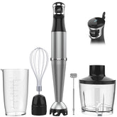 Turelar immersion blender 1100W motor powers quick, smooth purees.