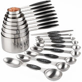 Turewin measuring cups and spoons set with eight cups for precise measurements.
