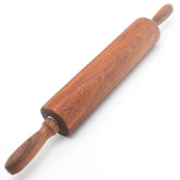 TUSIWIT Classic Sapele rolling pin with handles for smooth dough rolling and control.