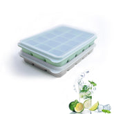 Tvmania ice cube trays set with lids in green gray for organized freezing