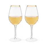 Twine gilded stemmed wine glass with gold rim for elegant candlelit dinners.