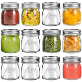 Tynatune 8oz regular-mouth jar with lids on, ideal for fresh preserves.