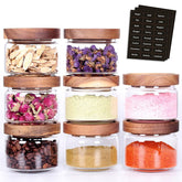 Tzerotone 8-pcs spice containers with jars for precise pour and organized pantry.