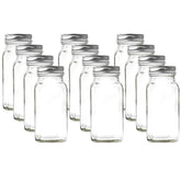 U-Pack square glass spice bottles with 4 oz capacity for organized storage.