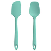 U-Taste Aqua Sky flat spatula on a nonstick pan, heat resistant to 600°F.
