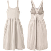 Uaussi cotton linen cross-back apron for comfortable daily wear.