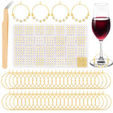 Ucnemous wine charm rings close-up showing durable gold-plated markers for stem glasses