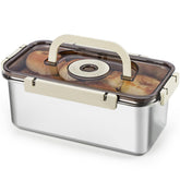 udNmlaiebot bread box with handle, front view for easy carrying and daily use
