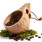 ueberleben Kuksa cup handcarved 8oz with rustic warmth for trail coffee.