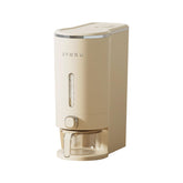 UFORU rice dispenser front view for organized pantry and easy grain access.