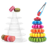 Ufurty 6-tier macaron stand, side view, clear and spacious for elegant desserts.