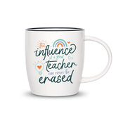 Ugiftcorner Teacher Mug front view with inspirational quote for daily classroom motivation.