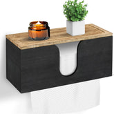 UGIFTT solid wood paper towel dispenser wall mounted with lid for organized kitchen needs