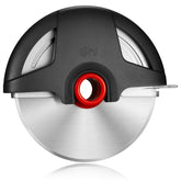 UHIYEE pizza cutter wheel 4.3-inch slicing large pizzas smoothly.