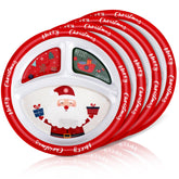 Uiifan Santa design divided plate for festive family meals and easy portioning.