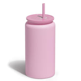 UIRZOTN 16oz tumbler with pink textured matte finish for a secure grip.