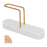 UISWAM coffee filter holder with marble base keeps filters neatly on the counter.