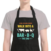 Uiycolk funny BBQ apron front view with two pockets for tools